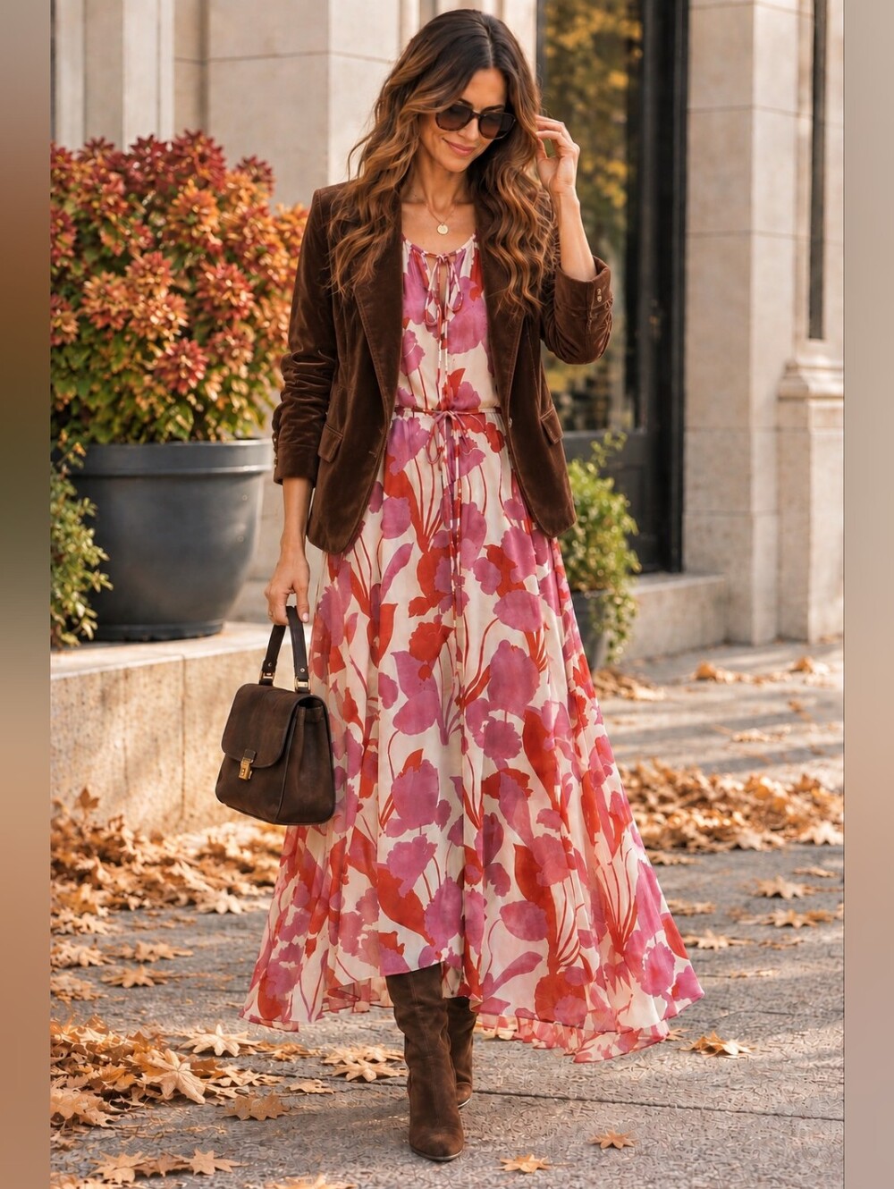 Mango Floral Halter Maxi Dress Pink Chiffon Romantic Flowy Boho Chic S/XS NEW